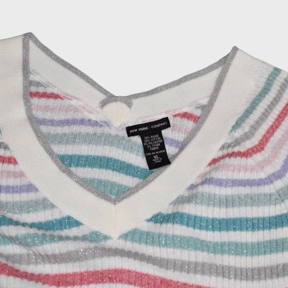 New York & Co Striped Shimmery Sweater - Picture 6 of 6